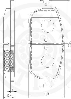 Optimal 12254 - Гальмівні колодки, дискові гальма autozip.com.ua