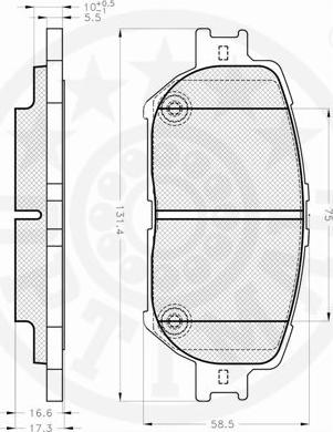 Optimal 12253 - Гальмівні колодки, дискові гальма autozip.com.ua