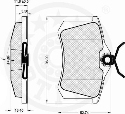OPTIMAL 12208 - Гальмівні колодки, дискові гальма autozip.com.ua