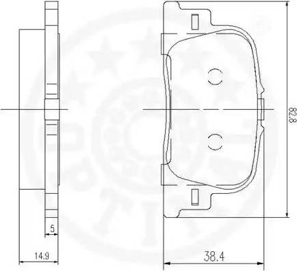 Optimal 12207 - Гальмівні колодки, дискові гальма autozip.com.ua