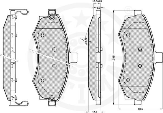 Optimal 12219 - Гальмівні колодки, дискові гальма autozip.com.ua