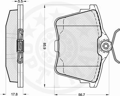 OPTIMAL 12215 - Гальмівні колодки, дискові гальма autozip.com.ua
