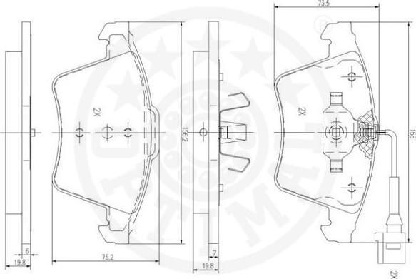 OPTIMAL 12289 - Гальмівні колодки, дискові гальма autozip.com.ua