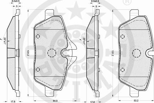 OPTIMAL 12232 - Гальмівні колодки, дискові гальма autozip.com.ua
