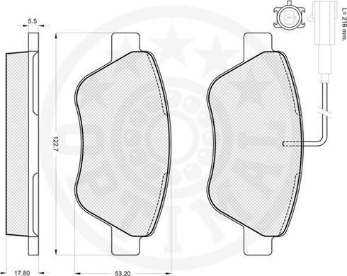 OPTIMAL 85801 - Гальмівні колодки, дискові гальма autozip.com.ua
