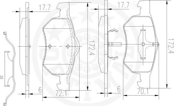 OPTIMAL 88200 - Гальмівні колодки, дискові гальма autozip.com.ua