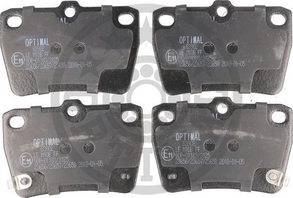 OPTIMAL BP-83902 - Гальмівні колодки, дискові гальма autozip.com.ua