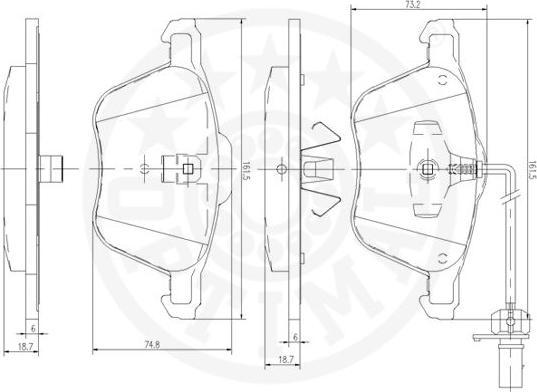 OPTIMAL 83602 - Гальмівні колодки, дискові гальма autozip.com.ua