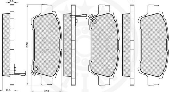 Optimal 82002 - Гальмівні колодки, дискові гальма autozip.com.ua