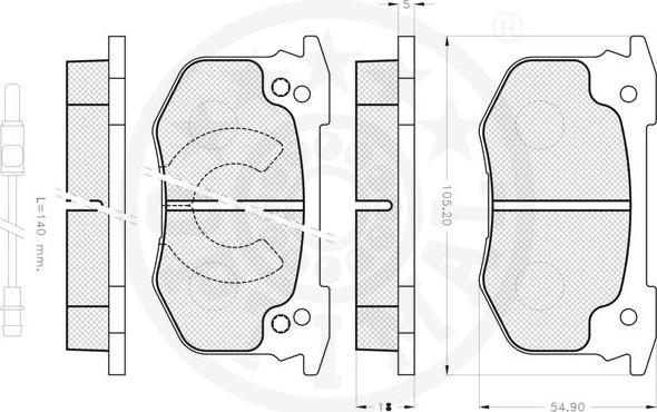 Optimal 3505 - Гальмівні колодки, дискові гальма autozip.com.ua