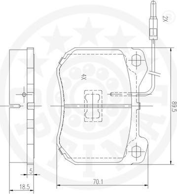 OPTIMAL 2101 - Гальмівні колодки, дискові гальма autozip.com.ua
