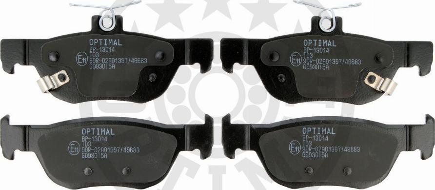 OPTIMAL BP-13014 - Гальмівні колодки, дискові гальма autozip.com.ua