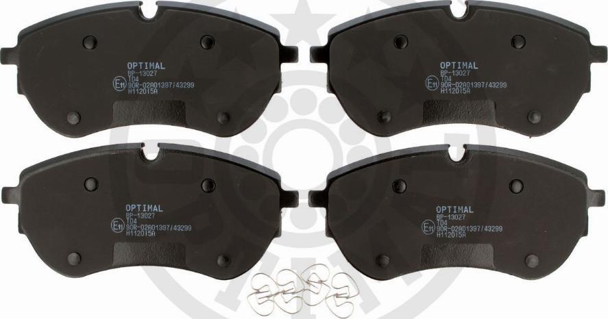 OPTIMAL BP-13027 - Гальмівні колодки, дискові гальма autozip.com.ua