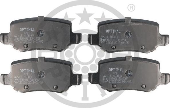 Optimal BP-12119 - Гальмівні колодки, дискові гальма autozip.com.ua