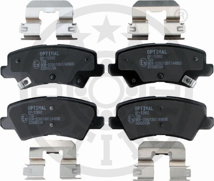 OPTIMAL BP-12892 - Гальмівні колодки, дискові гальма autozip.com.ua