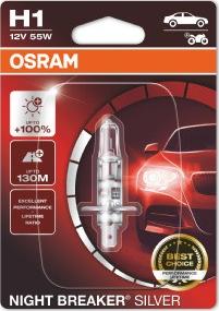Osram 64150NBS-01B - Лампа фарная H1 12V 55W P14.5s NIGHT BREAKER SILVER 100 blister пр-во OSRAM autozip.com.ua