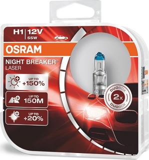 Osram 64150NL-HCB - Лампа фарная H1 12V 55W P14.5s NIGHT BREAKER LASER next generation 150 компл.пр-во OSRAM autozip.com.ua