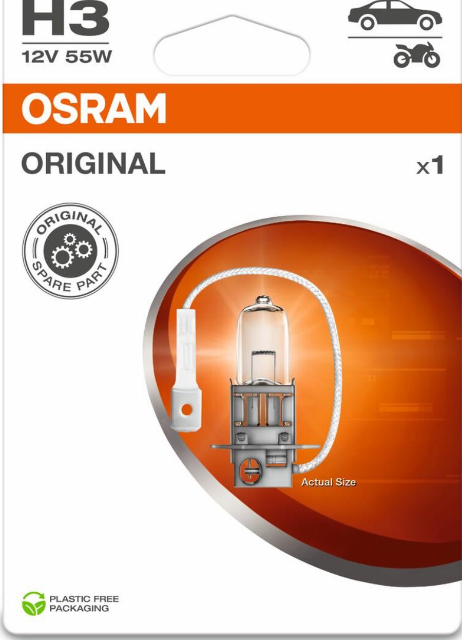 OSRAM 64151-1BL - Лампа розжарювання, фара дальнього світла autozip.com.ua