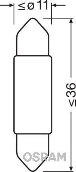 OSRAM 6436CW-01B - Лампа розжарювання, Освітлення салону autozip.com.ua