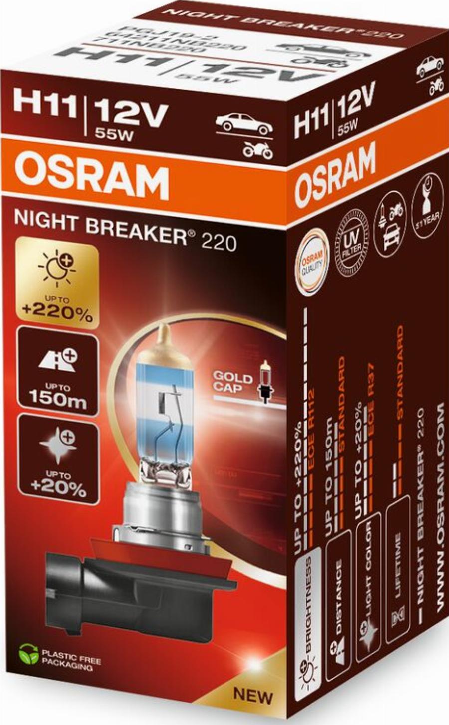 OSRAM 64211NB220 - Лампа розжарювання, фара дальнього світла autozip.com.ua