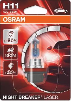 Osram 64211NL-01B - Лампа фарная H11 12V 55W PGJ19-2 NIGHT BREAKER LASER next generation 150blister пр-во OSRAM autozip.com.ua