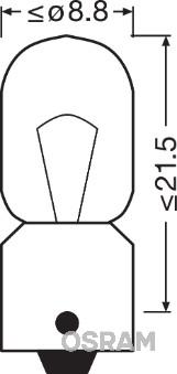 Osram 3893 - Лампа 12V T4W 4W BA9s autozip.com.ua