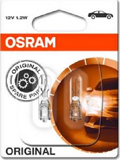 Osram 2721-02B - к-т 2 шт Автолампа Osram 1.2W 12V W2X4.6D autozip.com.ua