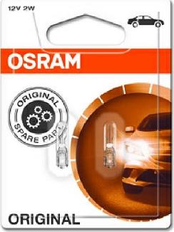Osram 2722-02B - Лампа вспомогат. освещения W2W 12V 2W W2x4.6d 2 шт blister пр-во OSRAM autozip.com.ua