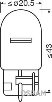 Osram 7505-02B - к-т 2 шт Автолампа Osram 21W 12V W3X16D autozip.com.ua