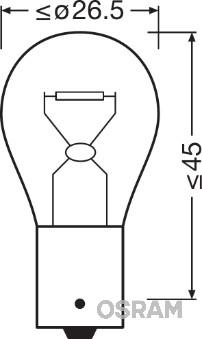 Osram 7506ULT - Лампа накаливания P21W 12V 21W BA15s пр-во OSRAM autozip.com.ua