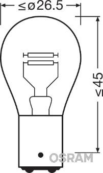 Osram 7528ULT-02B - Автолампа Osram 12V P21-5W autozip.com.ua