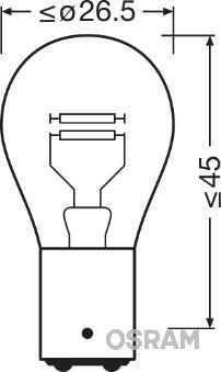 Osram 7225-02B - Лампа вспомогат. освещения Р21-4W 12V 21-4W ВАZ15d 2 шт blister пр-во OSRAM autozip.com.ua
