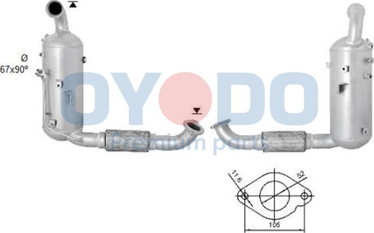 Oyodo 20N0057-OYO - Сажі / частковий фільтр, система вихлопу ОГ autozip.com.ua