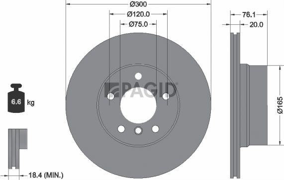 Pagid 54995NC - Гальмівний диск autozip.com.ua