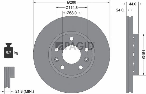Pagid 54955NC - Гальмівний диск autozip.com.ua