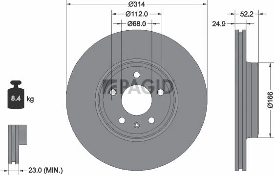 Pagid 54599NHC - Гальмівний диск autozip.com.ua
