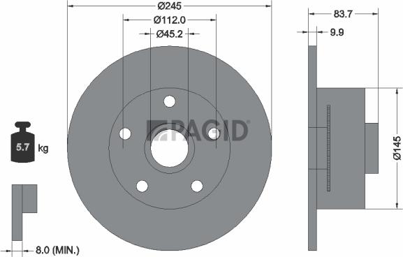 Pagid 54543NC - Гальмівний диск autozip.com.ua