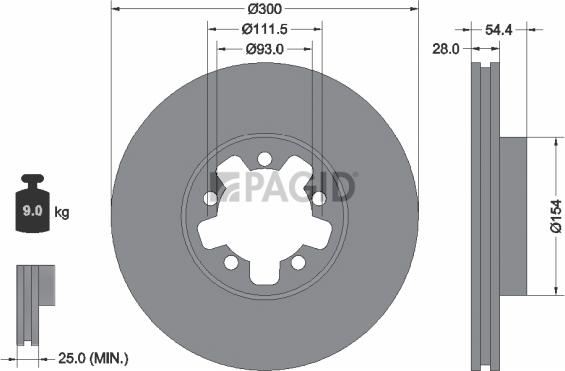 Pagid 54519NC - Гальмівний диск autozip.com.ua