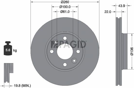 Pagid 54192NC - Гальмівний диск autozip.com.ua