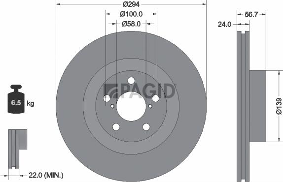 Pagid 54395N - Гальмівний диск autozip.com.ua