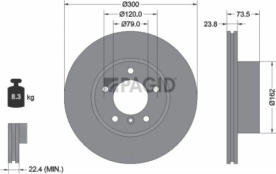 Pagid 54377NHC - Гальмівний диск autozip.com.ua