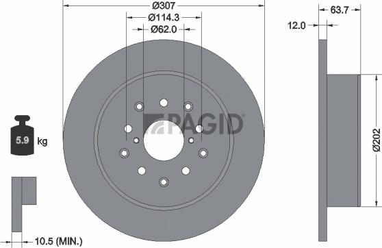 Pagid 54708NC - Гальмівний диск autozip.com.ua