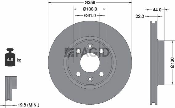 Pagid 55552NC - Гальмівний диск autozip.com.ua