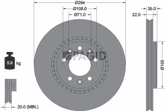 Pagid 55871NC - Гальмівний диск autozip.com.ua