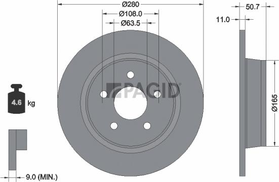Pagid 55389NC - Гальмівний диск autozip.com.ua