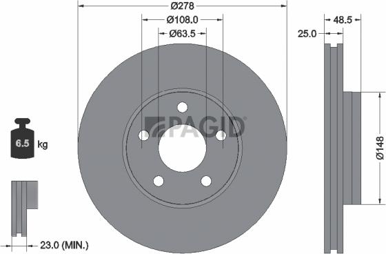 Pagid 55377NC - Гальмівний диск autozip.com.ua
