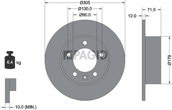 Pagid 55287N - Гальмівний диск autozip.com.ua