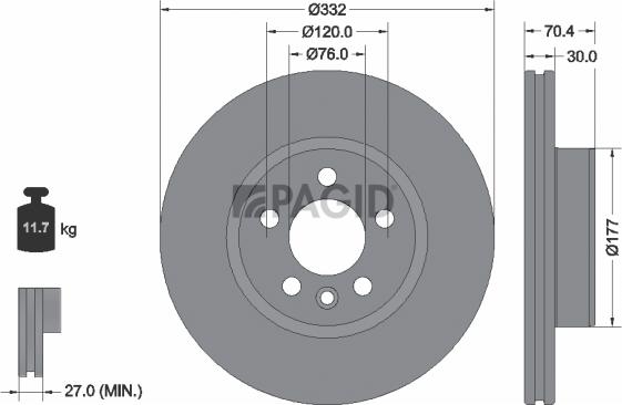 Pagid 56451NHC - Гальмівний диск autozip.com.ua