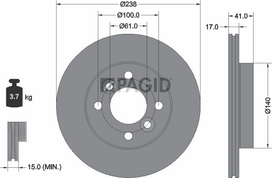 Pagid 56509NC - Гальмівний диск autozip.com.ua
