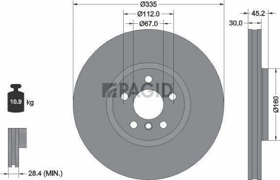 Pagid 56162NHC - Гальмівний диск autozip.com.ua